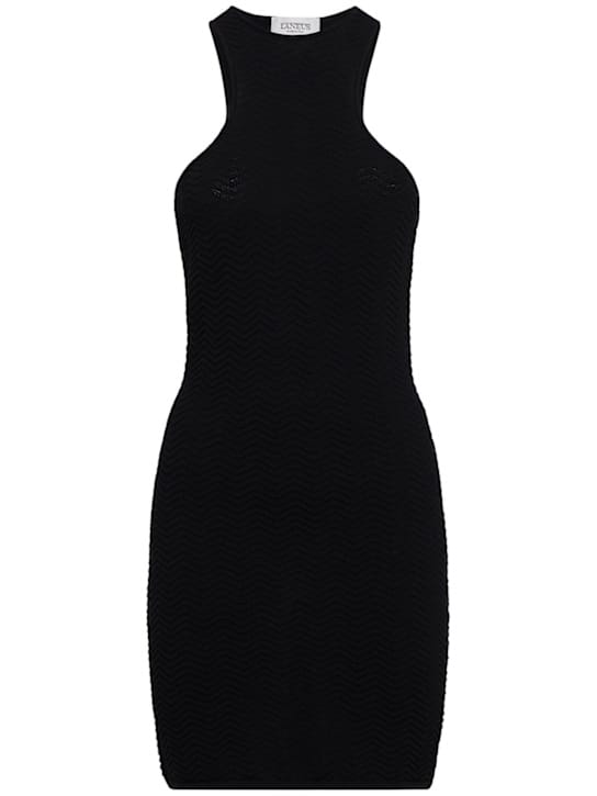 Laneus: Chevron knit mini dress