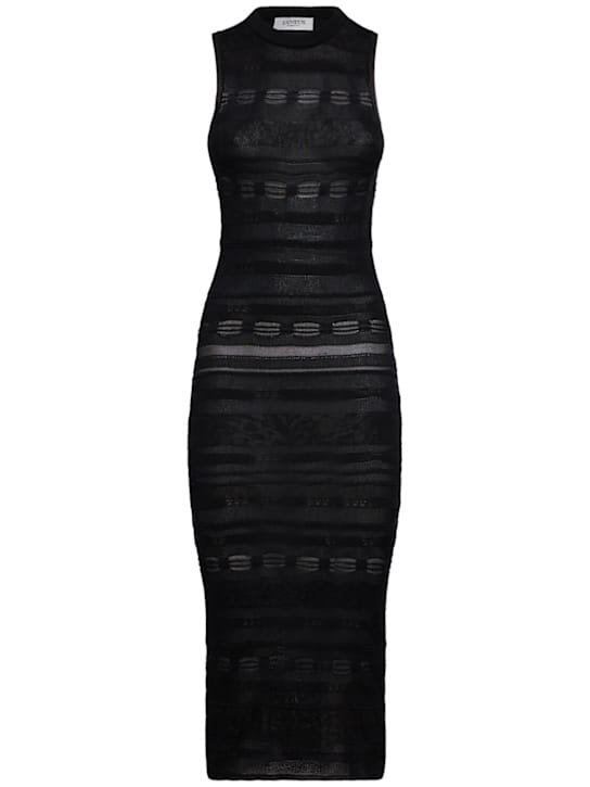 Laneus: Knitted midi dress with cut-out