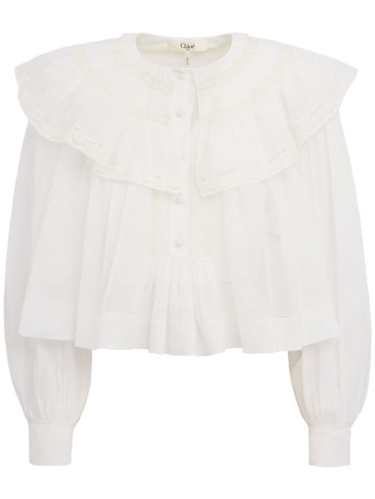 Chloé: 蕾丝领衬衫