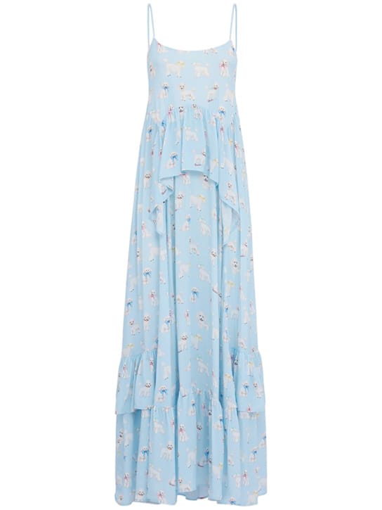 FIORUCCI: Printed ruffled maxi dress