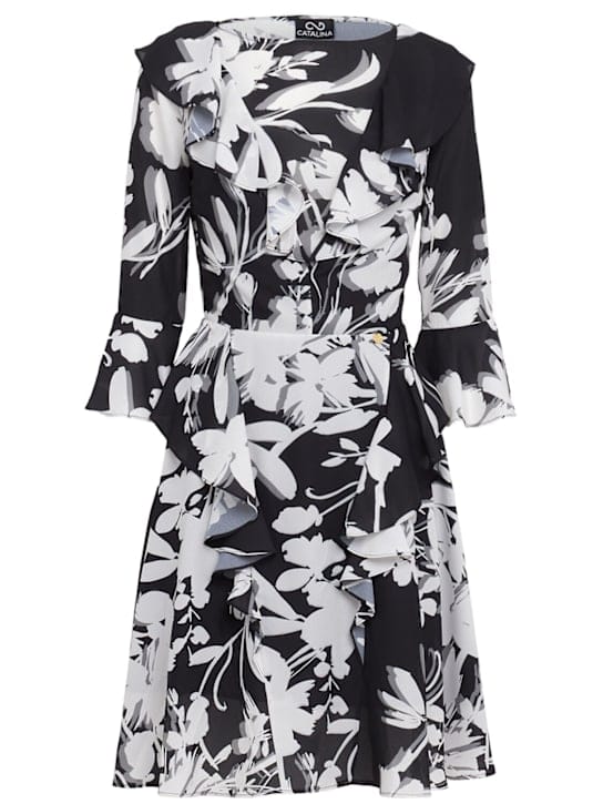 CATALINA: Georgette mini dress with ruffles