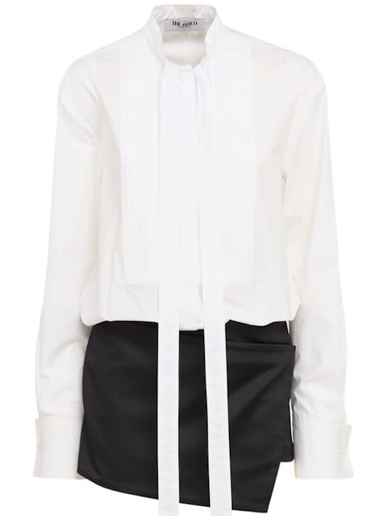 The Attico: Cotton mini dress with pleated plastron