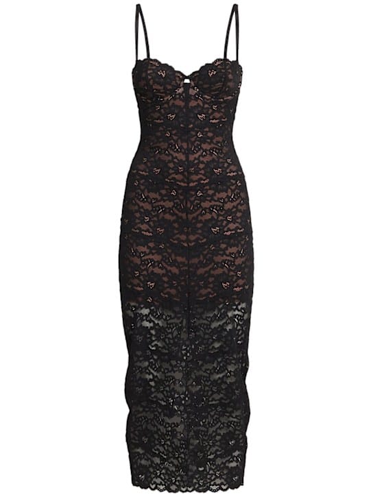 Fleur Du Mal: Lace bustier midi dress