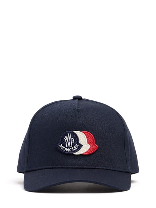 Moncler: 三色标志棉质棒球帽