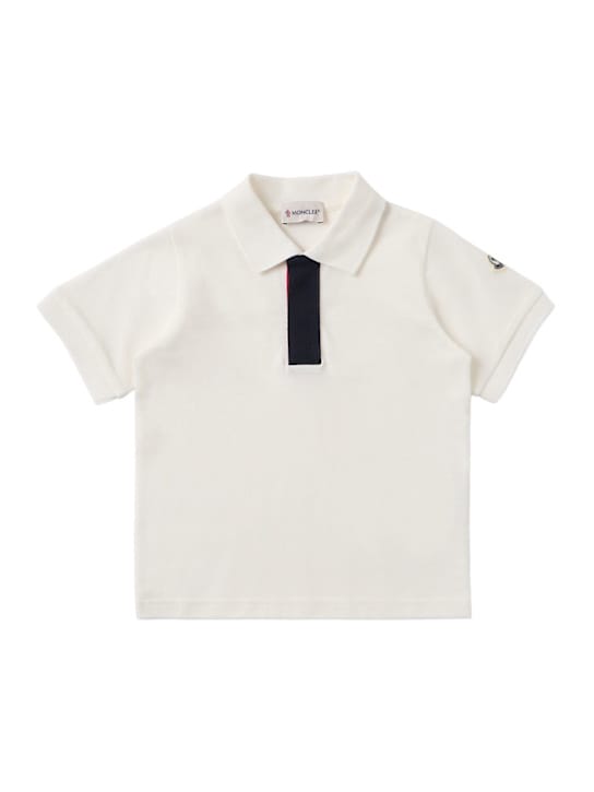 Moncler: 三色条纹棉质 Polo 衫