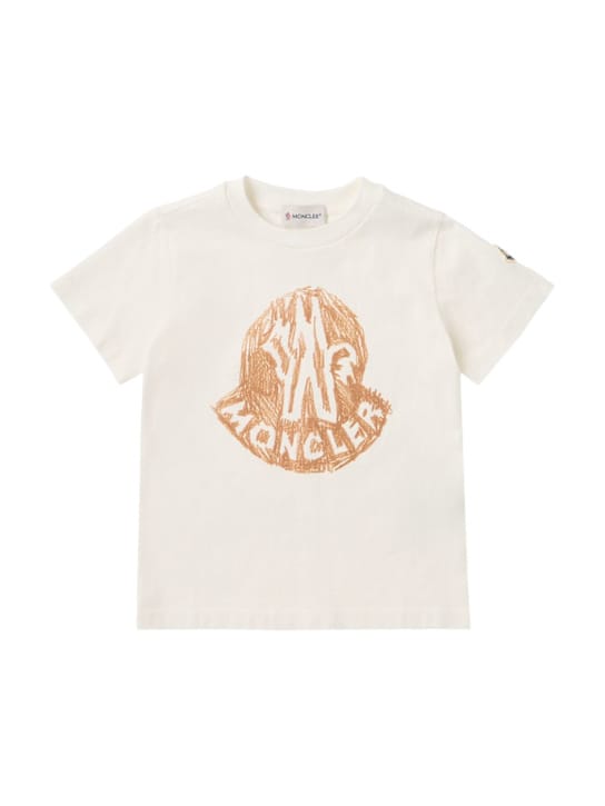 Moncler: 印花 logo 棉 t 恤