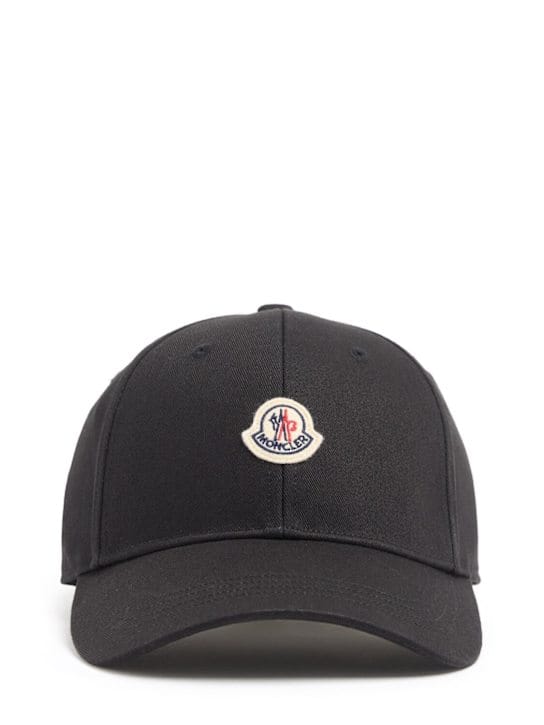 Moncler: logo 棉质斜纹布棒球帽