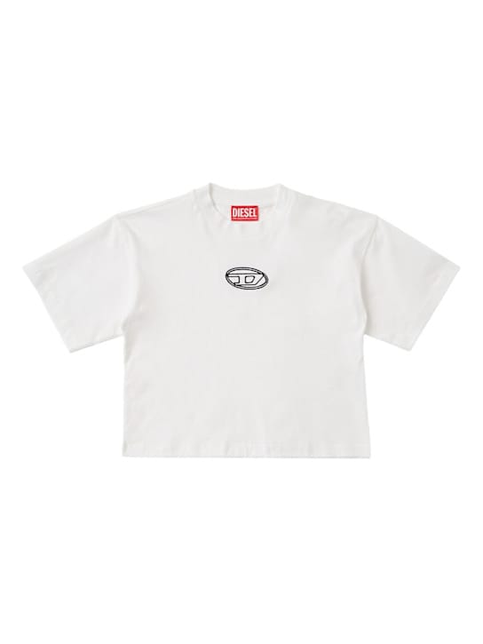 Diesel Kids: 印花棉质平纹针织T恤