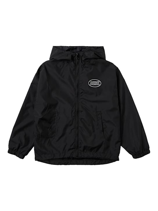 Diesel Kids: 拉链棉质连帽衫，带有LOGO