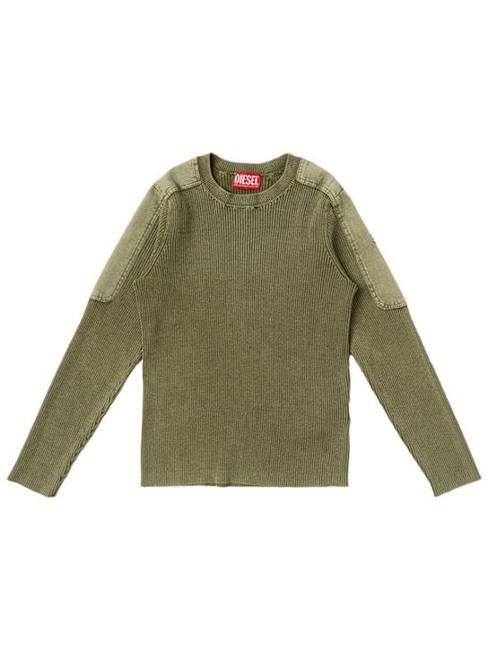 Diesel Kids: Maglione in cotone a coste