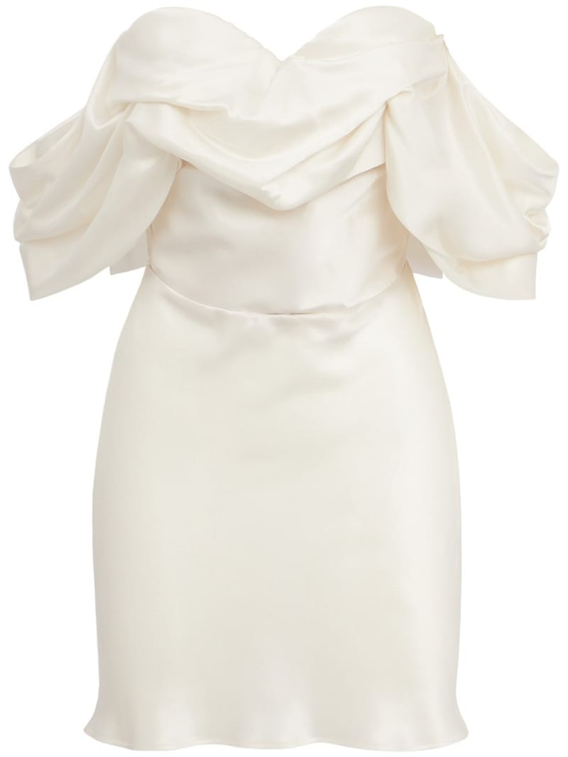 Giuseppe Di Morabito: Abito corto in seta con fiocco drappeggiato