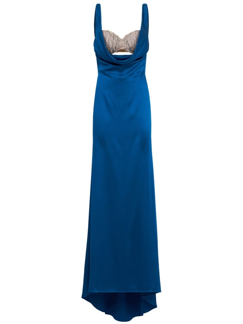 Giuseppe Di Morabito: Satin maxi dress with crystals