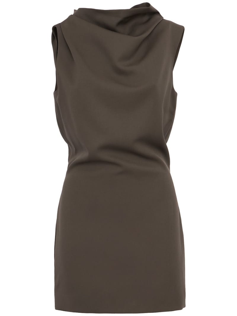 Khaite: Draped virgin wool mini dress