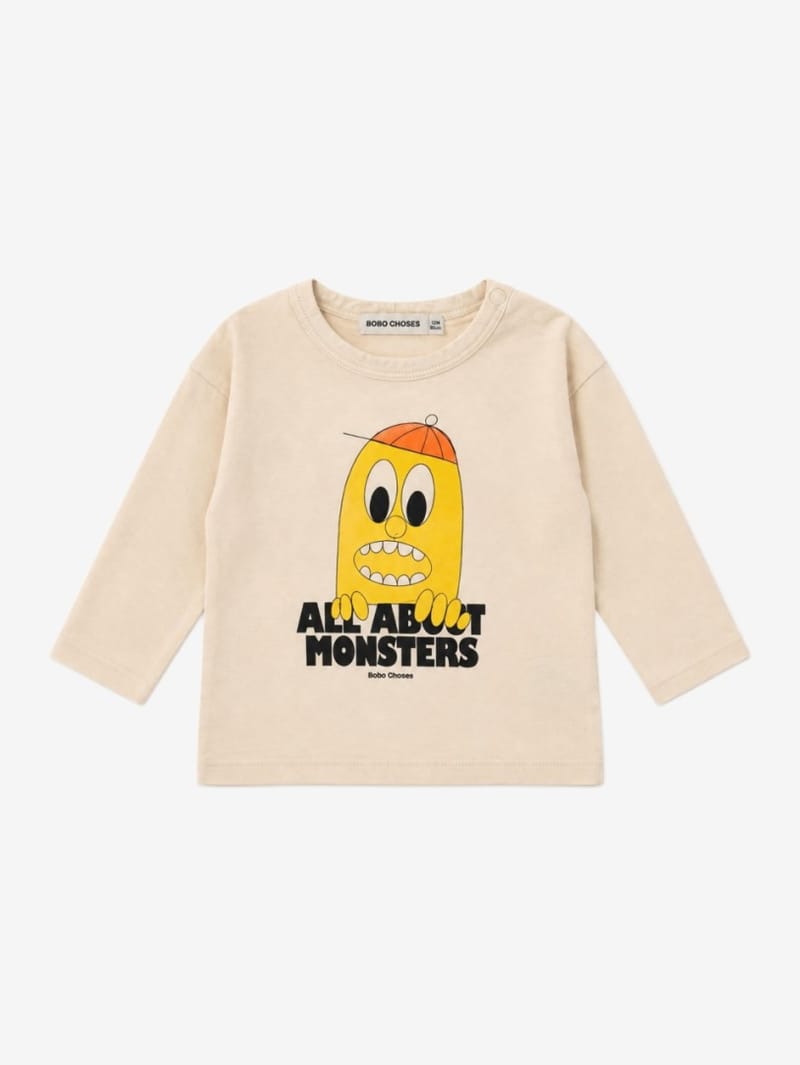 Bobo Choses: T-shirt a maniche lunghe con stampa Bigtooth Lemon in cotone biologico
