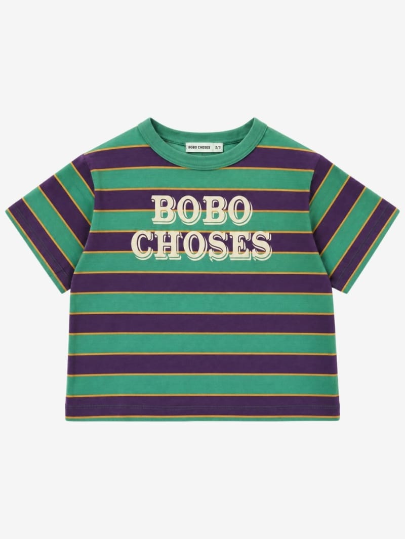 Bobo Choses: T-shirt a righe con logo in rilievo