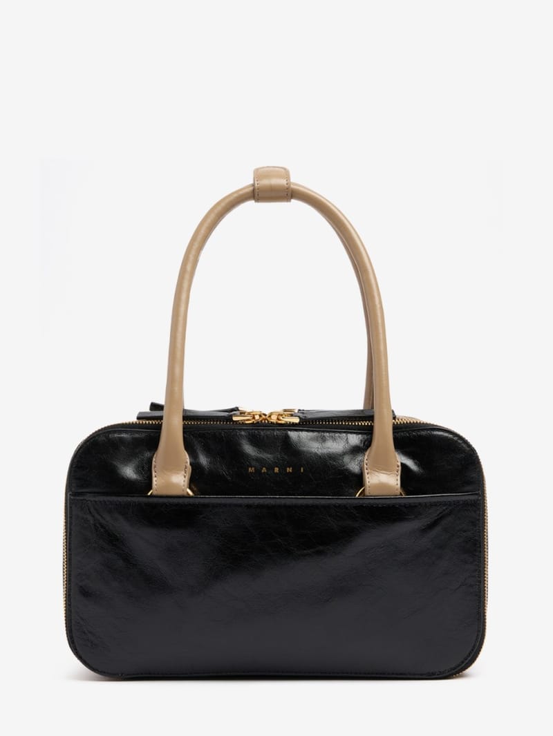 Marni: Small Bauletto 皮革肩背包