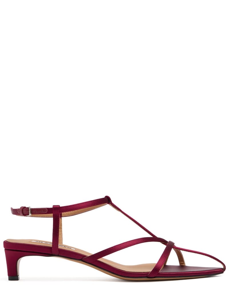 Jil Sander: Satin Cage Sandalen mit Knöchelriemen