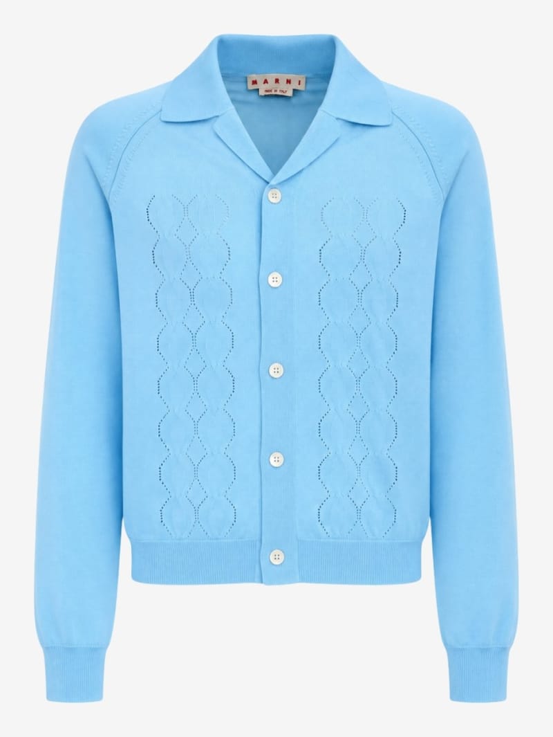 Marni: Pointelle knit techno cardigan