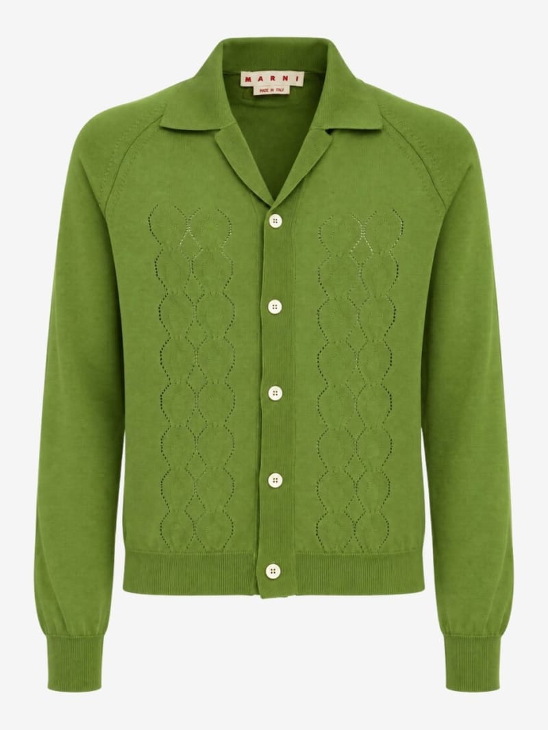 Marni: Pointelle knit techno cardigan