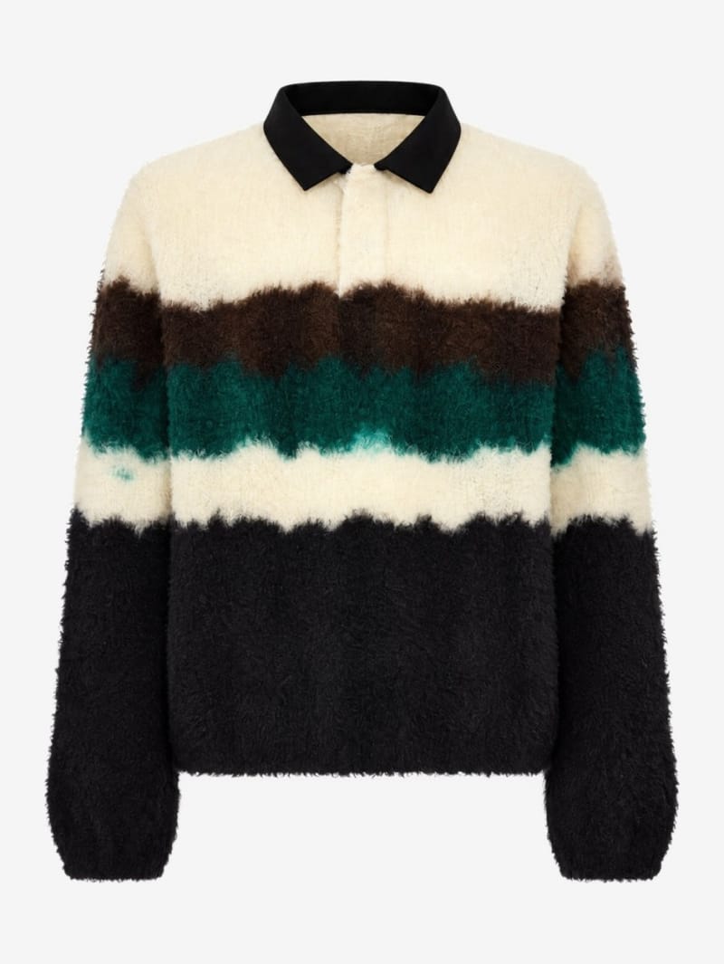 Sacai: Chusen-Dyed Knit Polo Shirt