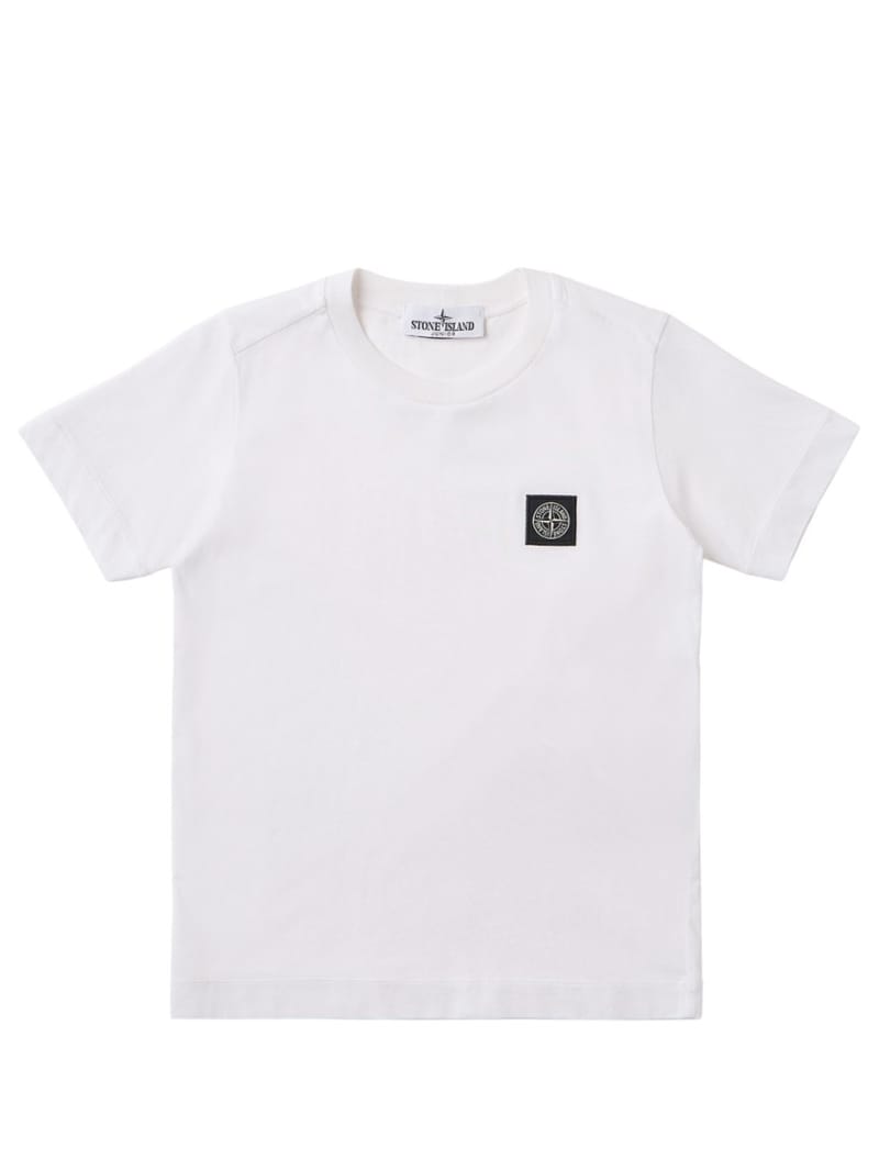 Stone Island Junior: 棉质平纹布标志T恤