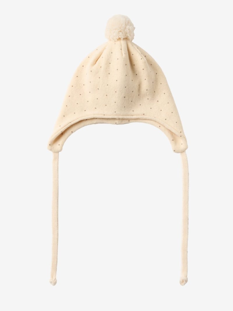 1 + IN THE FAMILY: Knit bonnet with pom-pom