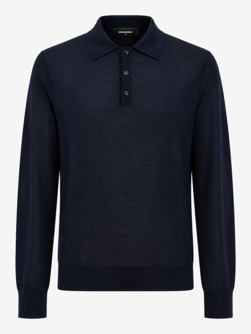 Dsquared2: D2 Upside Down Long Sleeves Polo