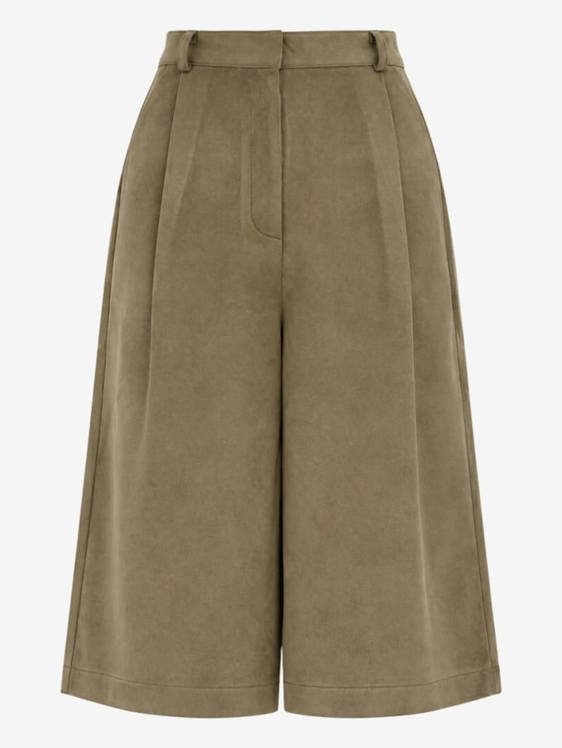 LA PISCINE: Faux suede wide shorts