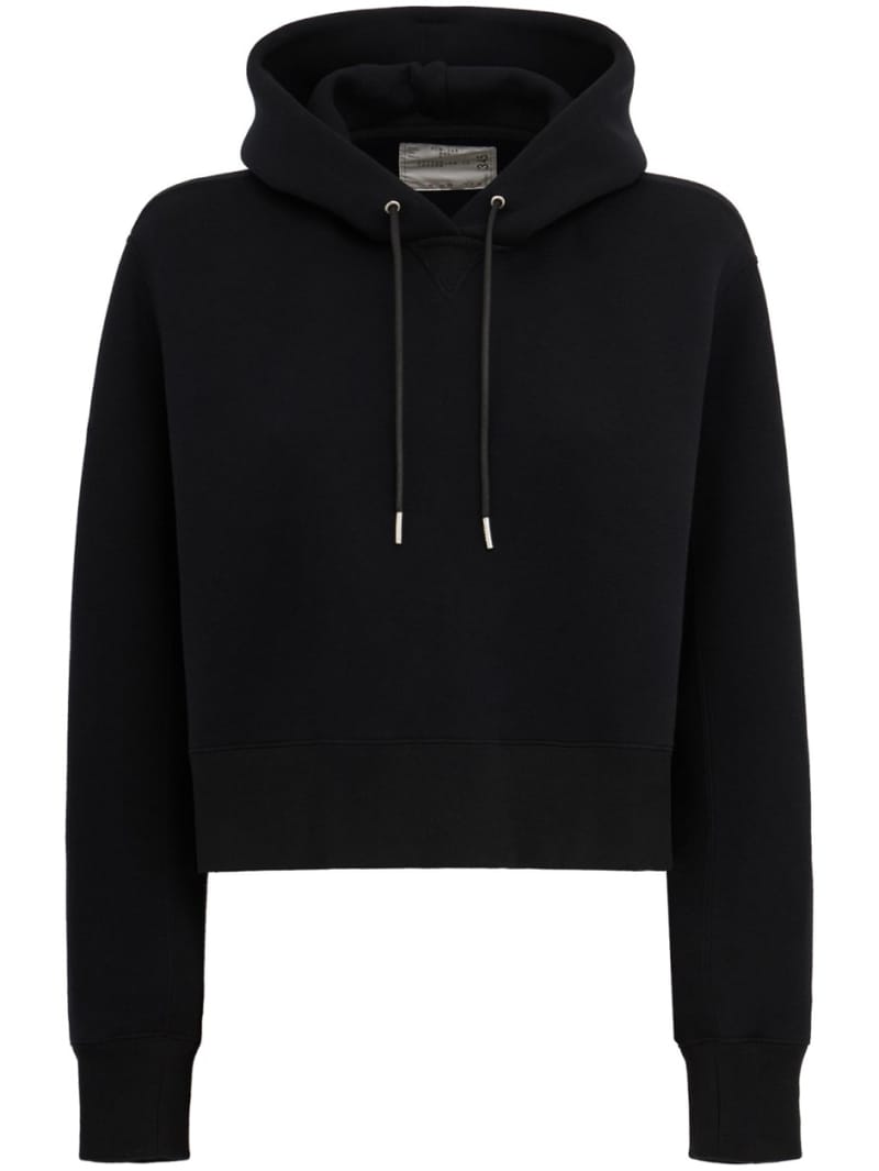 Sacai: Cropped drawstring hoodie