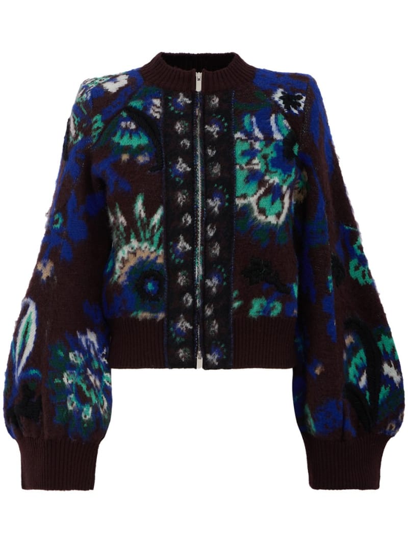 Sacai: Floral Jacquard Knit Blouson