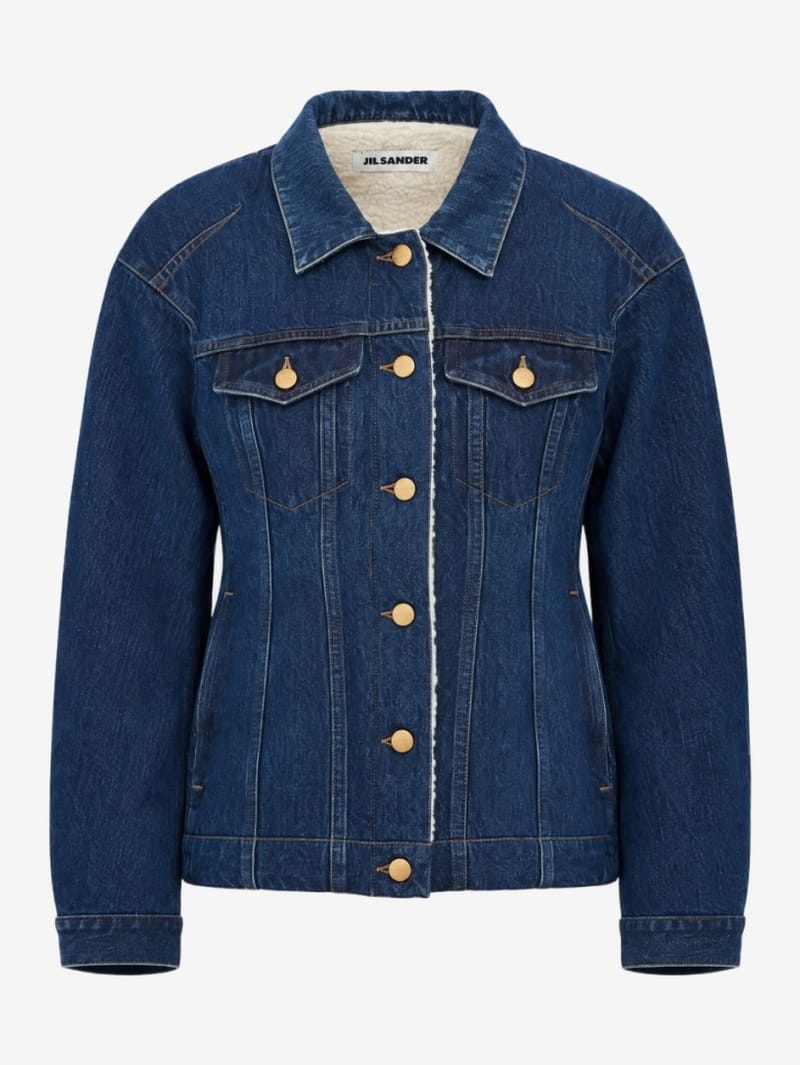 Jil Sander: Giacca in denim di cotone trattato