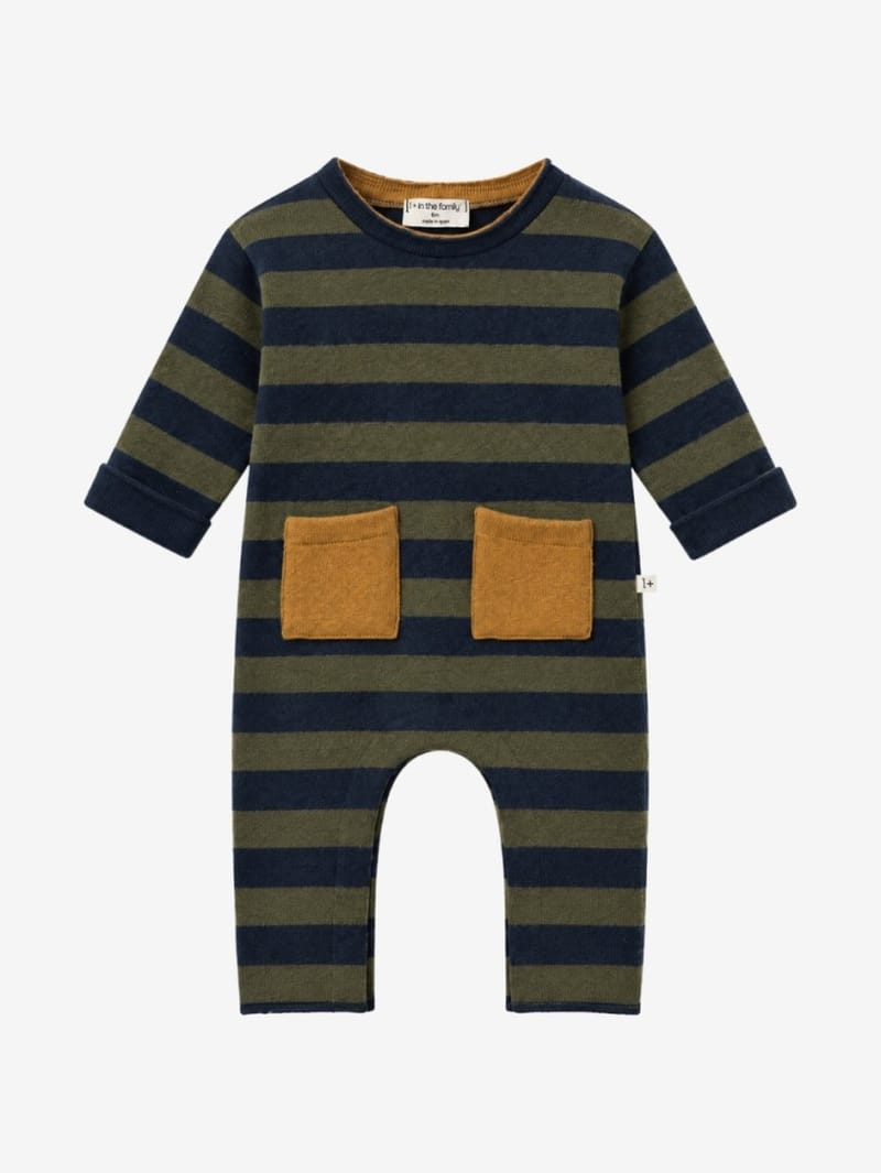 1 + IN THE FAMILY: Striped romper with pocket