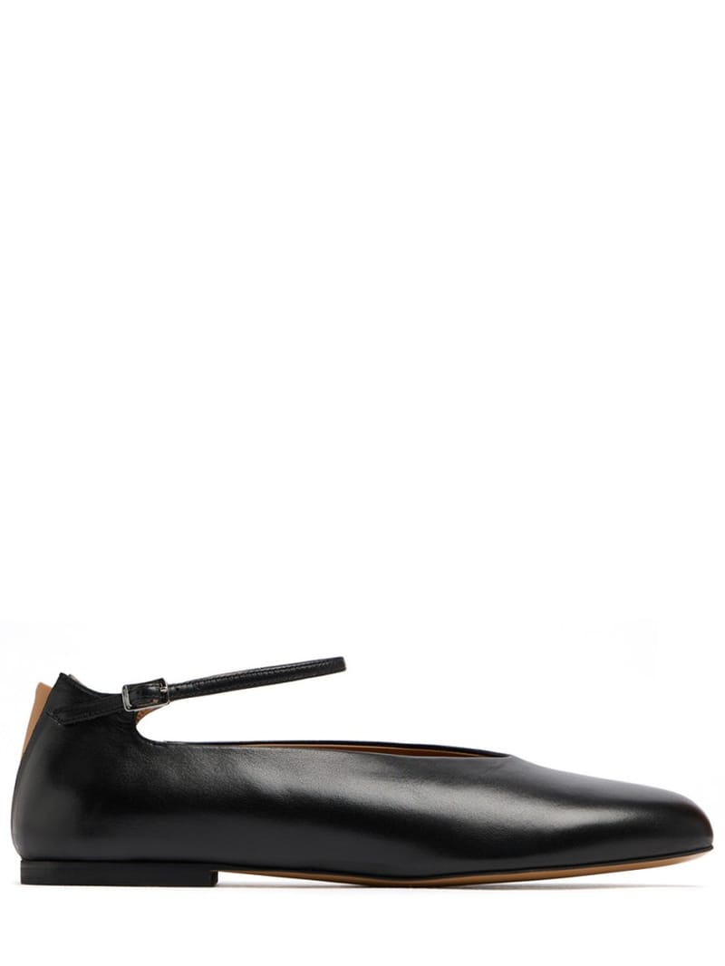 Jil Sander: Cowhide leather ballerina flats
