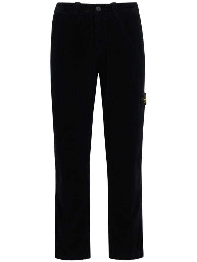 Stone Island: Logo cotton slim pants
