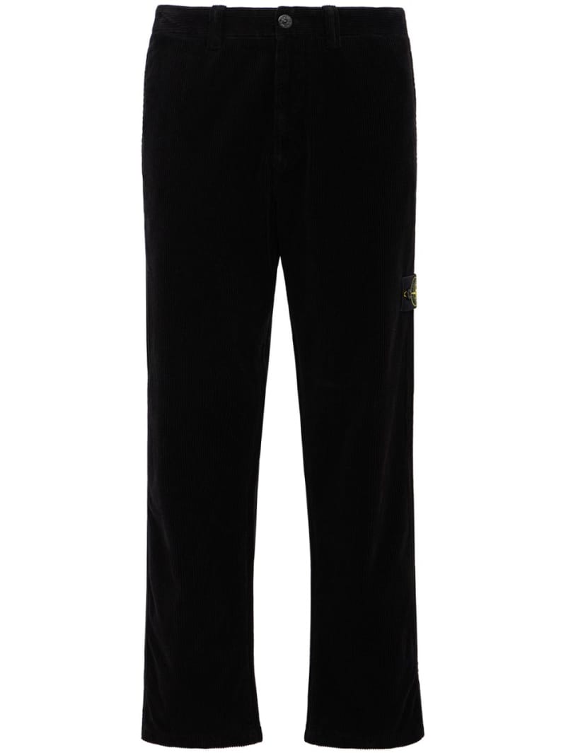 Stone Island: Logo cotton slim pants