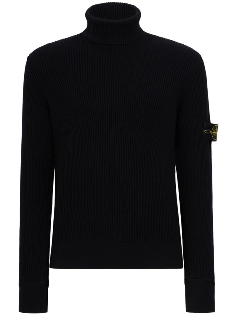 Stone Island: Logo cotton turtleneck sweater