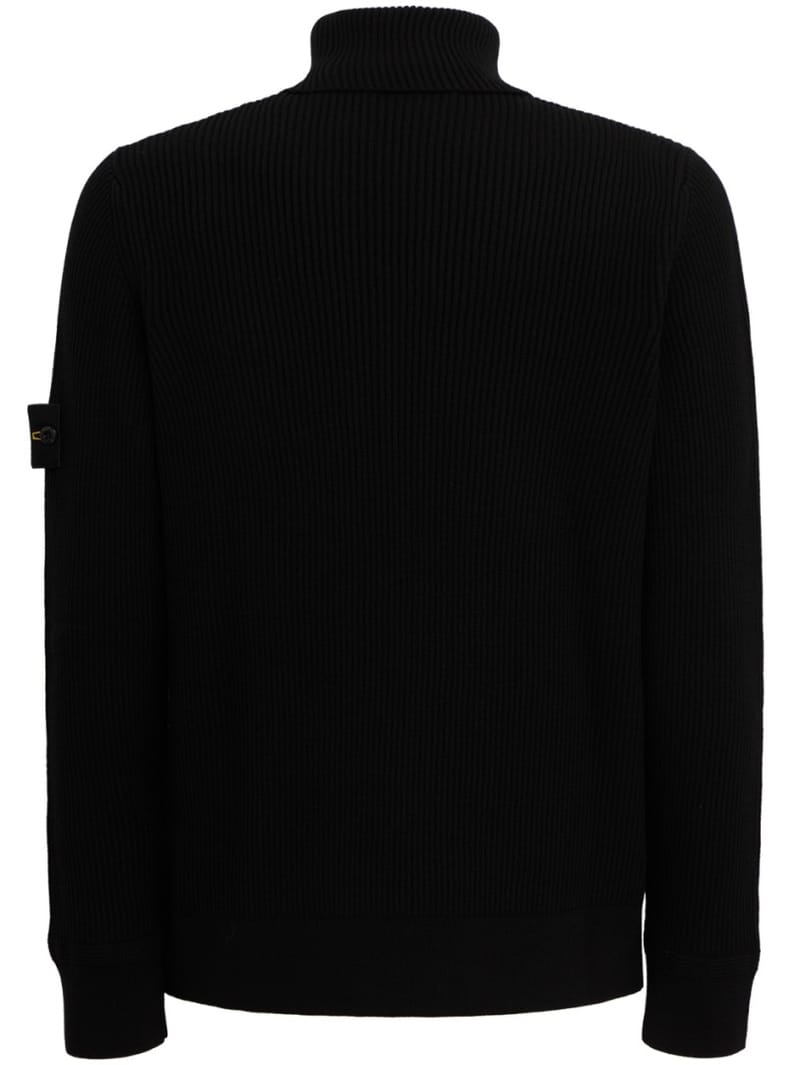 Stone Island: Logo cotton turtle neck sweater