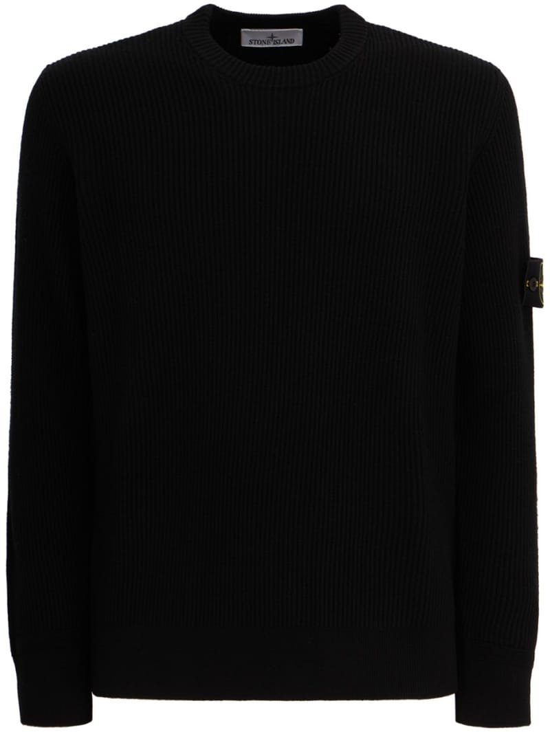 Stone Island: Logo crewneck knit sweater