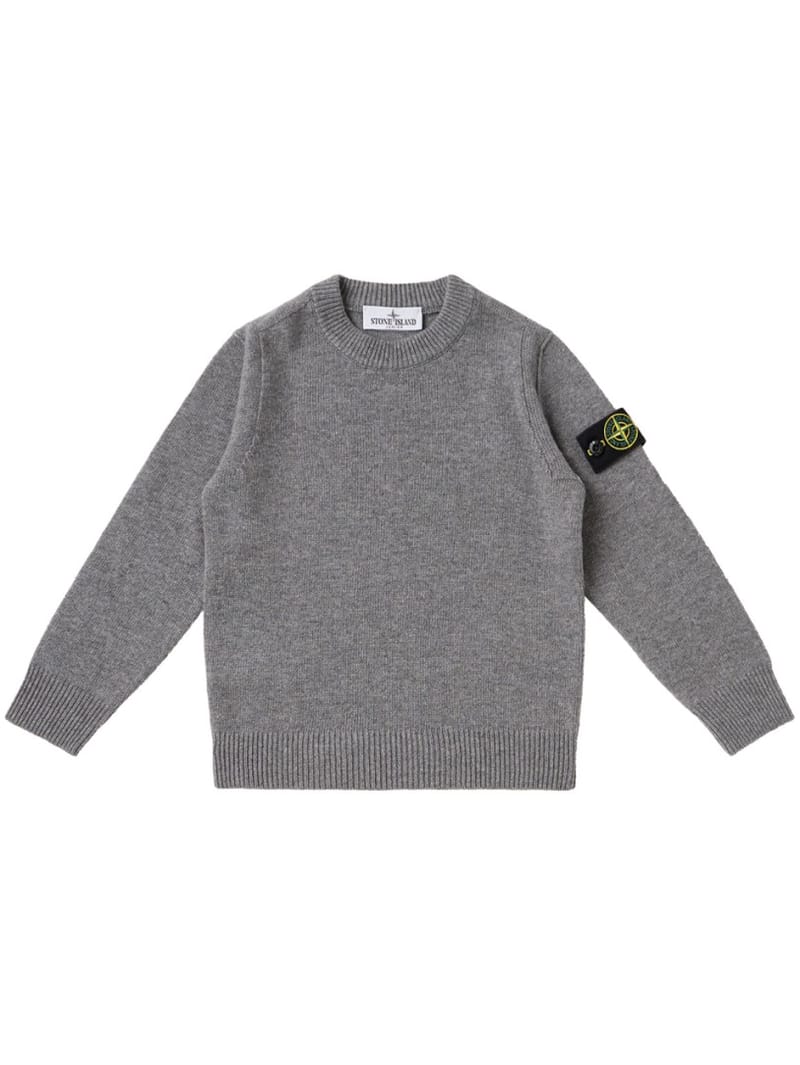 Stone Island Junior: Crewneck sweater with badge