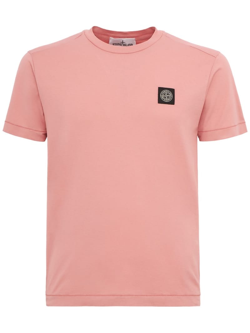 Stone Island: 标志补丁棉质T恤