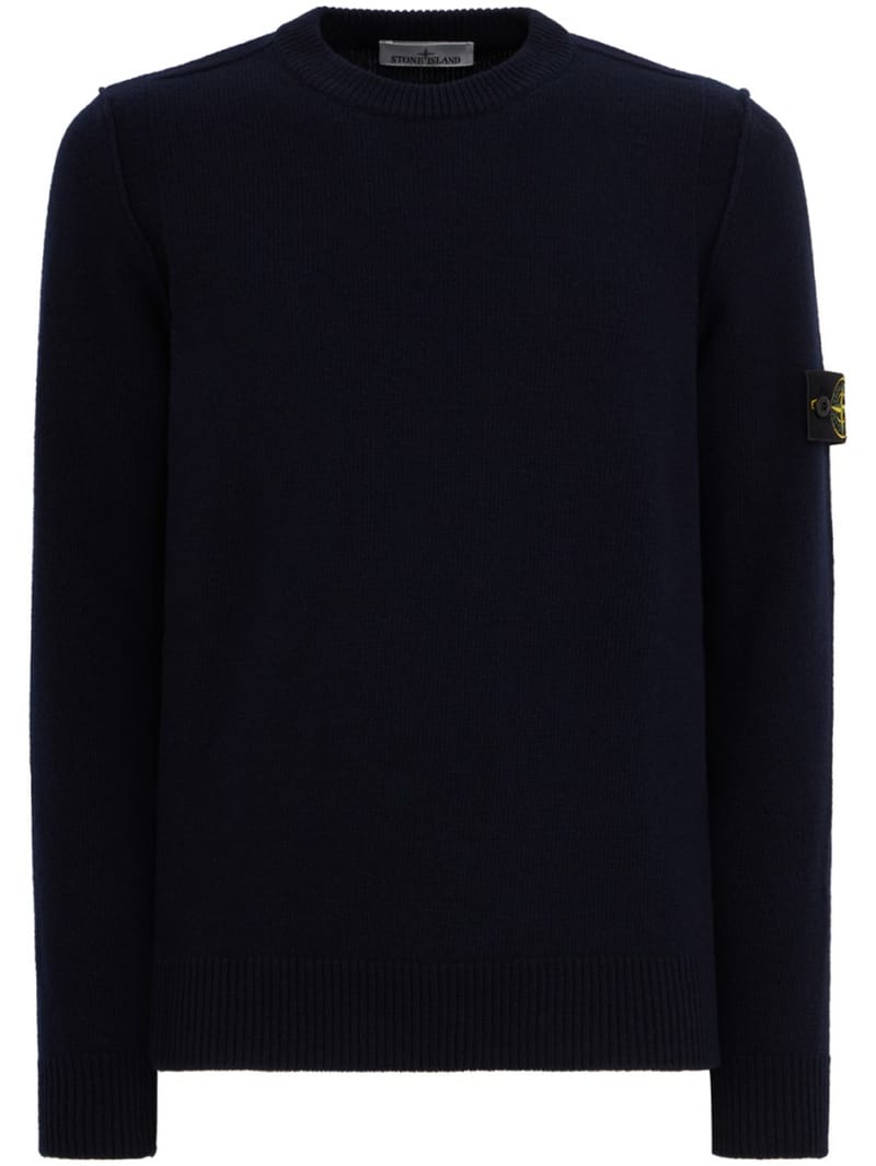 Stone Island: 带立体缝线的棉质圆领毛衣