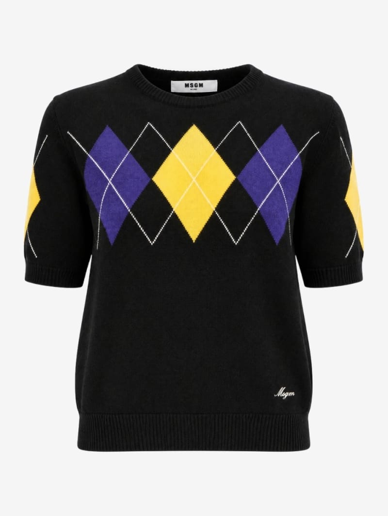 MSGM: Maglione a maniche corte a rombi