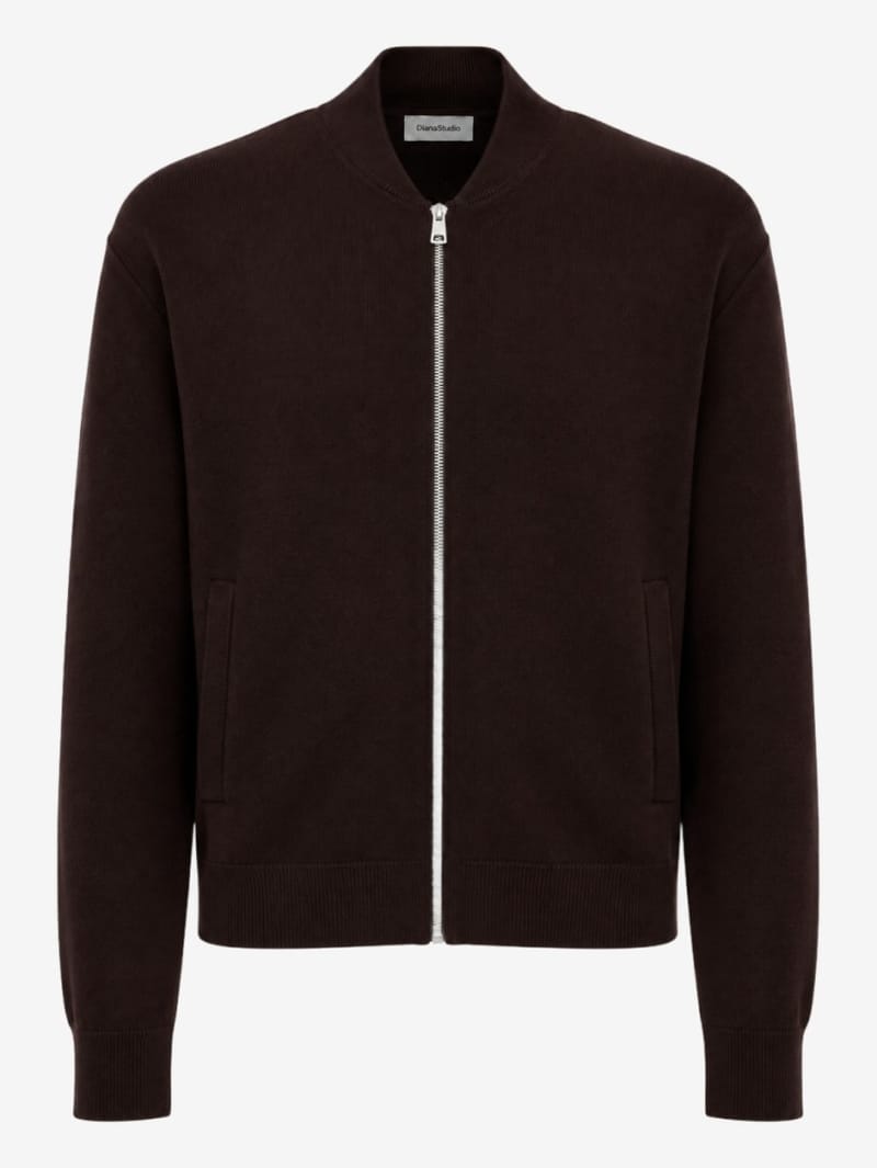 DIANA STUDIO: Merino wool bomber jacket w/zip closure