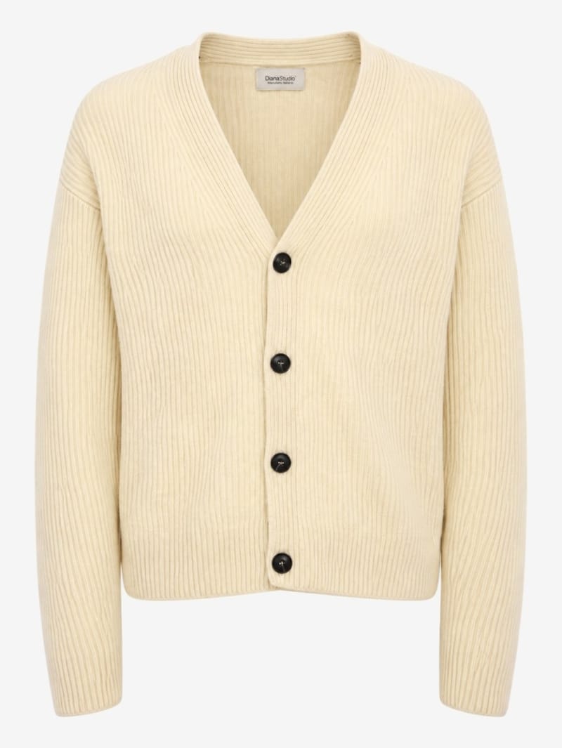 DIANA STUDIO: Cardigan en laine mérinos tricoté