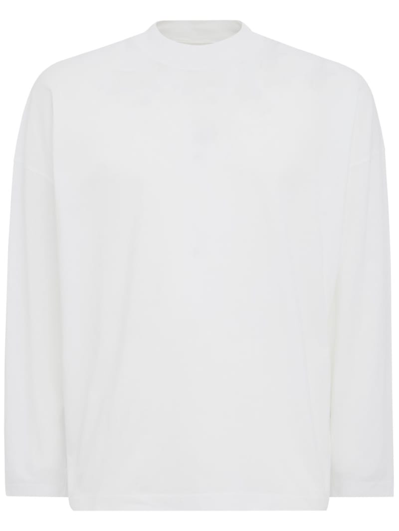 Jil Sander: Mock neck boxy fit cotton l/s t-shirt