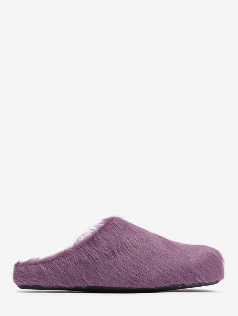Marni: Fussbett calf leather flat mules