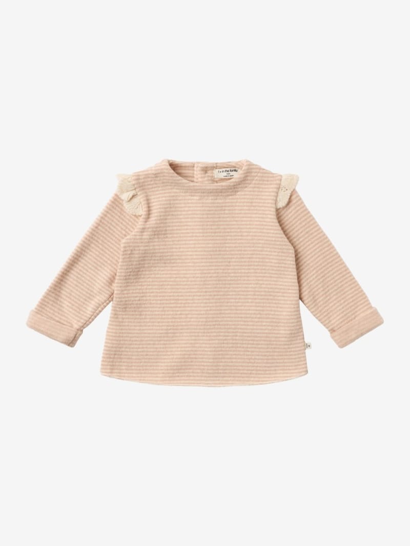 1 + IN THE FAMILY: Striped top with satin details