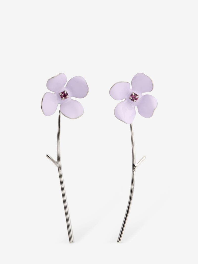 Marni: Enamel flower drop earrings