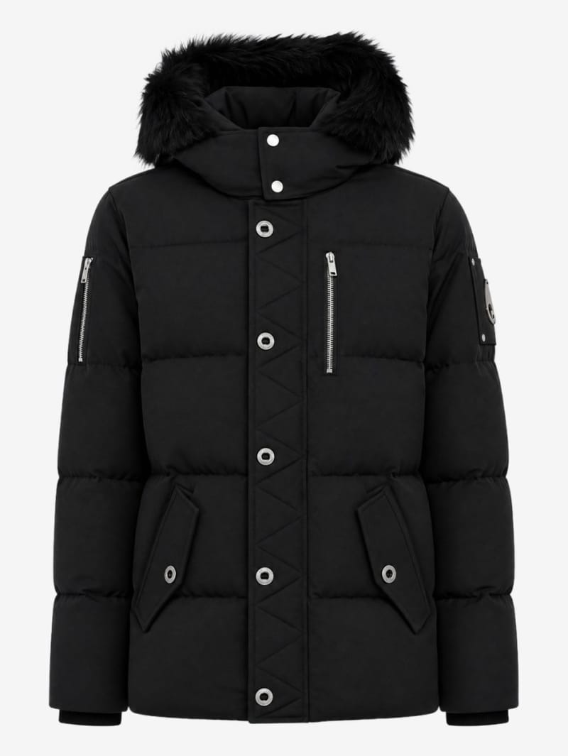 Moose Knuckles: Three-quarter cotton and shearling down jacket