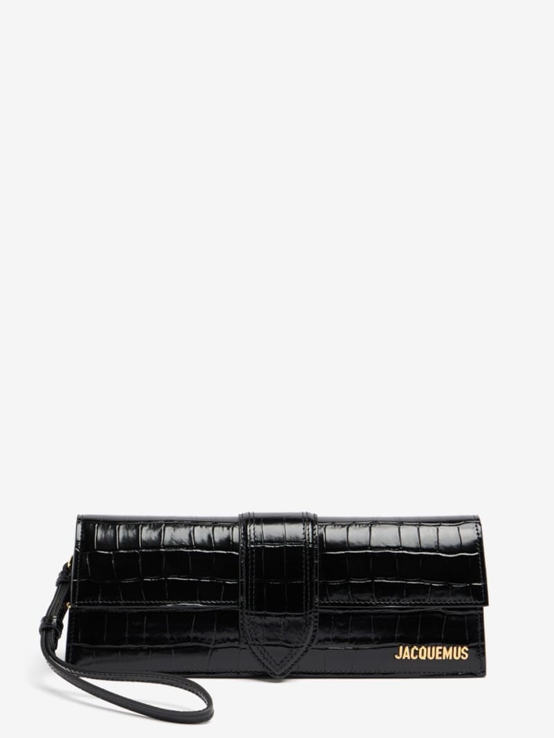 Jacquemus: La Pochette Bambino patent croco bag